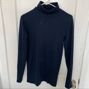 Asos Muscle Fit Long Sleeve T-Shirt With Roll Neck In Navy XS